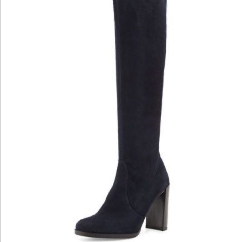 Stuart Weitzman navy suede knee high boots, US 10